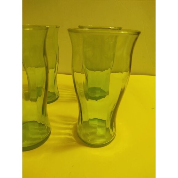 Vintage Vaseline Uranium Green Glass Tumblers set of 6 Libbey - Picture 6 of 11